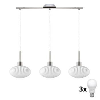 Eglo LED csillár kábellel HARMA 3xE27/60W/230V matt króm/fehér  kép