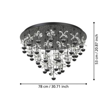 EGLO Stars Of Light LED mennyezeti lámpa Pianopoli fekete Ø 78cm kép