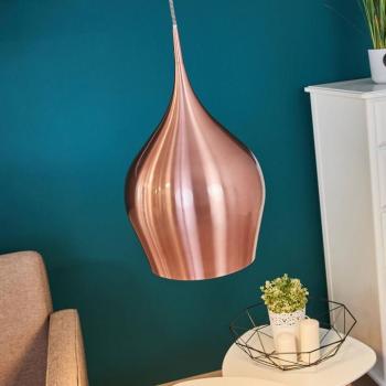 Élénk függőlámpa, Ø 26 cm, rózsaszín metál színben kép