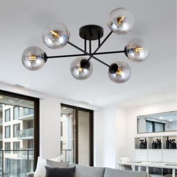 EMIBIG Csillár ROMA 6xE14/10W/230V fekete/füstös  kép