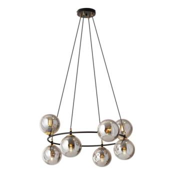 EMIBIG Csillár zsinóron AZURA 8xE14/10W/230V fekete/szürke  kép