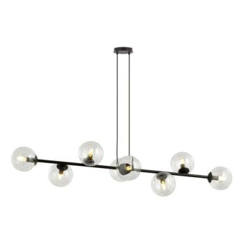 EMIBIG Csillár zsinóron ROSSI 8xE14/10W/230V fekete/átlátszó  kép