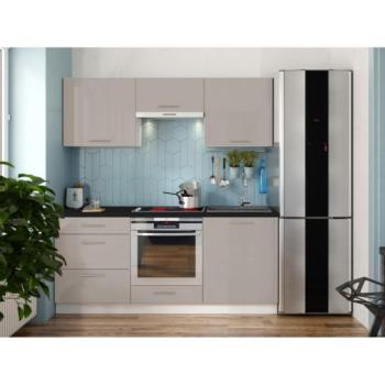 EMS CELESTE 180 cm magasfényű, taupe színű konyhabútor  kép