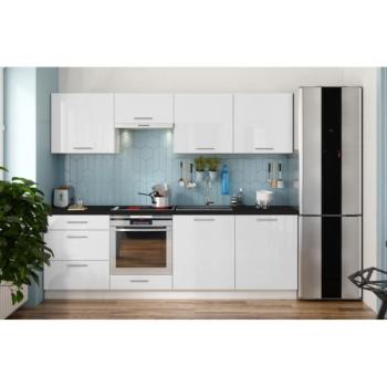 EMS Konyhabútor CELESTE 240 cm, fényes fehér  kép