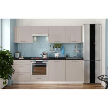 EMS Konyhabútor CELESTE 240 cm, fényes taupe  kép
