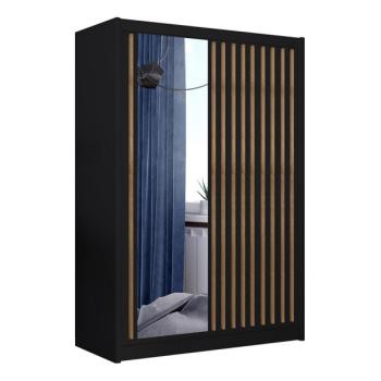 EMS Tükrös gardróbszekrény SANTINO 150x215 cm fekete/craft tölgy  kép