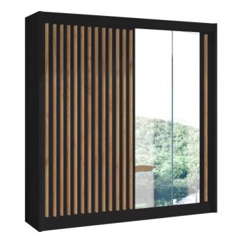 EMS Tükrös gardróbszekrény SANTINO 203x215 cm fekete/craft tölgy  kép
