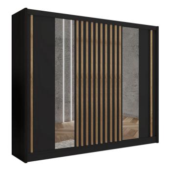 EMS Tükrös gardróbszekrény SANTINO 250x215 cm fekete/craft tölgy  kép