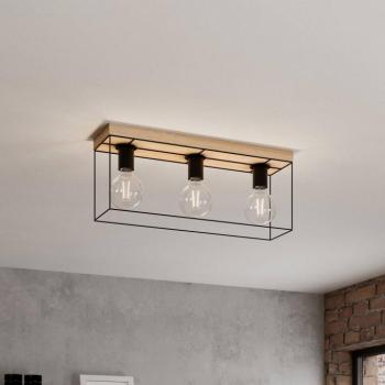 Envostar Gretter mennyezeti lámpa, fém/tölgyfa, 3fl kép