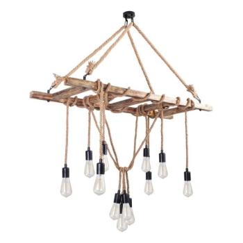  EREBOS kábelen függő csillár 12xE27/40W/230V barna  kép