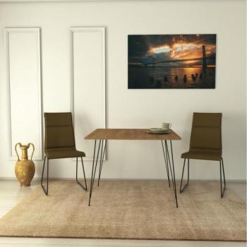 Étkezőasztal SANDALF 75x90 cm barna/fekete  kép