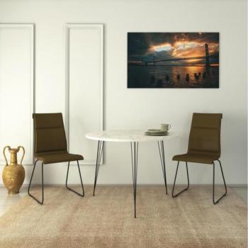  Étkezőasztal SANDALF 75x90 cm fehér/fekete  kép
