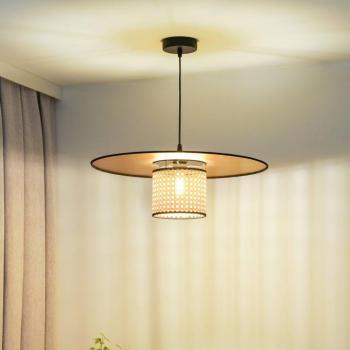 Euluna lógó világítás Manila, arany színű, rattan, Ø 50 cm kép