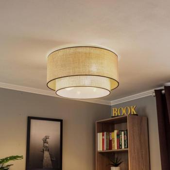 Euluna mennyezeti lámpa Boho juta & fekete, barna/fekete, Ø60cm kép
