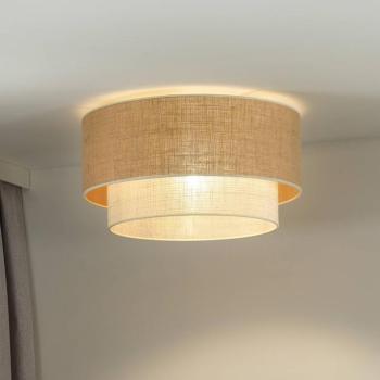 Euluna mennyezeti világítás Boho juta, természetes barna/fehér, Ø 45 cm kép