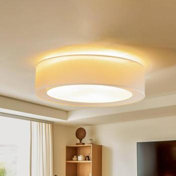 Euluna Tibu mennyezeti világítás, textil, Ø50cm, ecru kép