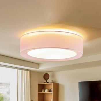 Euluna Tibu mennyezeti világítás, textil, Ø50cm, rózsaszín kép