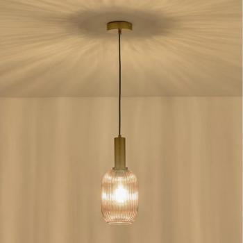 Eurolamp Csillár zsinóron 1xE27/15W/230V barna pr. 13 cm  kép