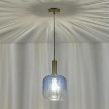 Eurolamp Csillár zsinóron 1xE27/15W/230V kék/füstös átm. 20 cm  kép