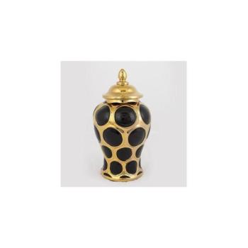 Eurolamp Kerámia tégely 27,6x15 cm arany/fekete  kép