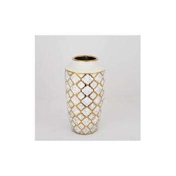 Eurolamp Kerámia váza 25x13 cm arany/fehér  kép
