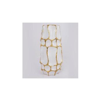 Eurolamp Kerámia váza 31,5x15,5 cm arany/fehér  kép