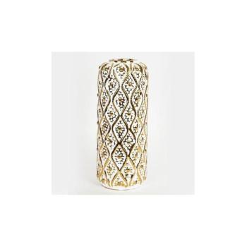 Eurolamp Kerámia váza 37x15 cm arany/fehér  kép
