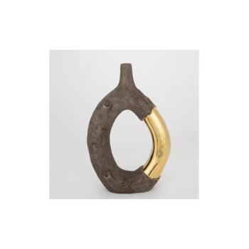Eurolamp Kerámia váza 38,5x26,5x9,5 cm barna/arany  kép