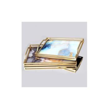 Eurolamp KÉSZLET 2x Dekoratív tálca 40x30/35x25 cm arany  kép