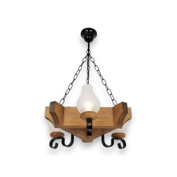 Exodus Lighting Srl Csillár láncon QUEEN 3xE14/40W/230V bükkfa  kép