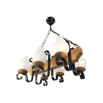 Exodus Lighting Srl Csillár láncon VELA 6xE14/40W/230V bükkfa  kép