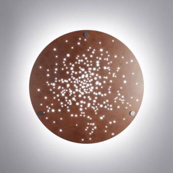 Fabbian Lens LED fali lámpa Ø 60 cm rozsda kép