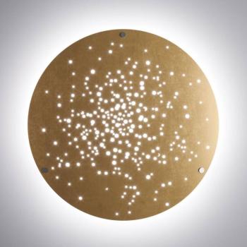 Fabbian Lens LED fali lámpa Ø 90 cm bronz kép