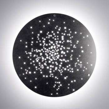 Fabbian Lens LED fali lámpa Ø 90 cm bronzozott kép