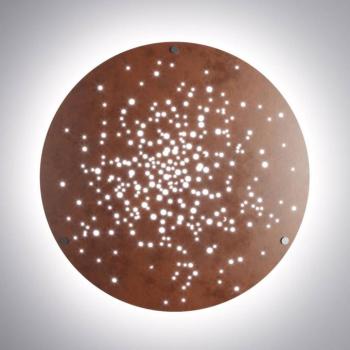 Fabbian Lens LED fali lámpa Ø 90 cm rozsda kép
