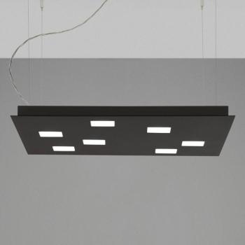 Fabbian Quarter - fekete LED függő lámpa hét izzós kép