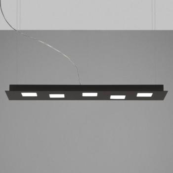Fabbian Quarter - fekete LED függő lámpa öt izzós kép