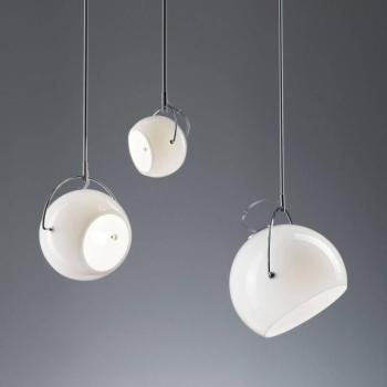 Fabbian White üveg függő lámpa, Ø 9 cm kép
