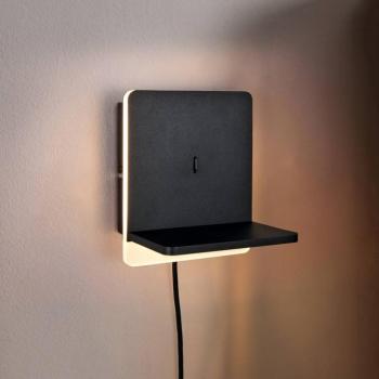 Fairfield LED-es fali lámpa, fém, matt fekete, fényerőszabályzóval kép
