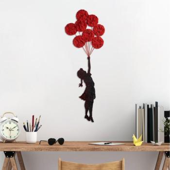  Fali dekoráció 100x34 cm lány fém/moha  kép