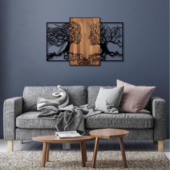  Fali dekoráció 125x79 cm Élet fái fa/fém  kép