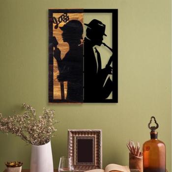  Fali dekoráció 32x50 cm jazz fa/fém  kép