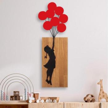  Fali dekoráció 34x99 cm lány fa/fém  kép