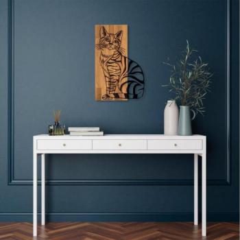  Fali dekoráció 38x58 cm macska fa/fém  kép