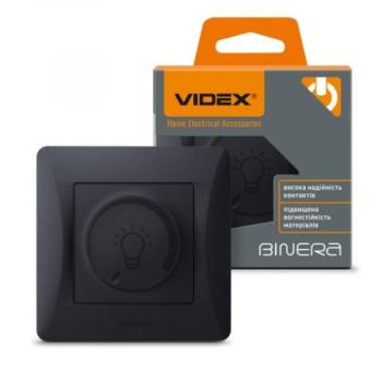 Fali kapcsoló , dimmer , sülyesztett , 230V AC , 200 Watt , fekete , VIDEX , BINERA kép