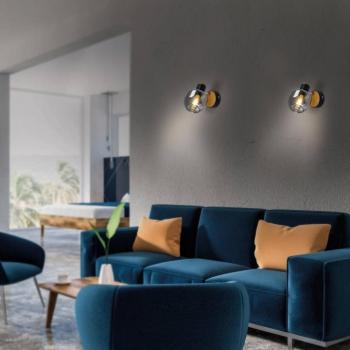 Fali lámpa 1350022 füstüveggel, egy izzós kép