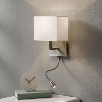Fali lámpa 6519 LED olvasólámpával, szatén ezüst színben kép