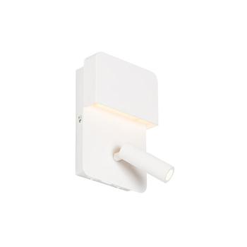 Fali lámpa fehér LED-del, USB-vel és olvasólámpával kapcsolóval - Robin kép