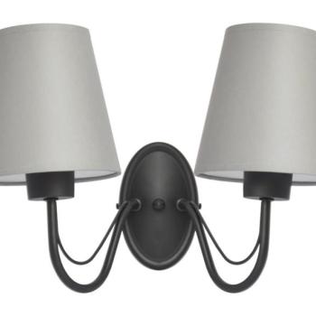  Fali lámpa MALBO 2xE27/15W/230V szürke/fekete  kép