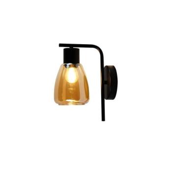  Fali lámpa MOLDO 1xE27/40W/230V fekete/füstös bézs  kép